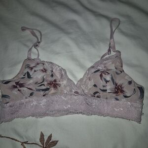 Floral Lace Bralette - Pink